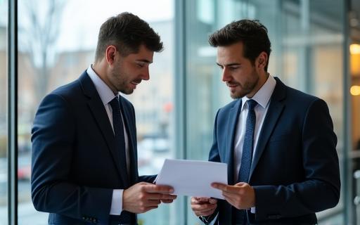 Legal professional advising a client in a modern London office setting